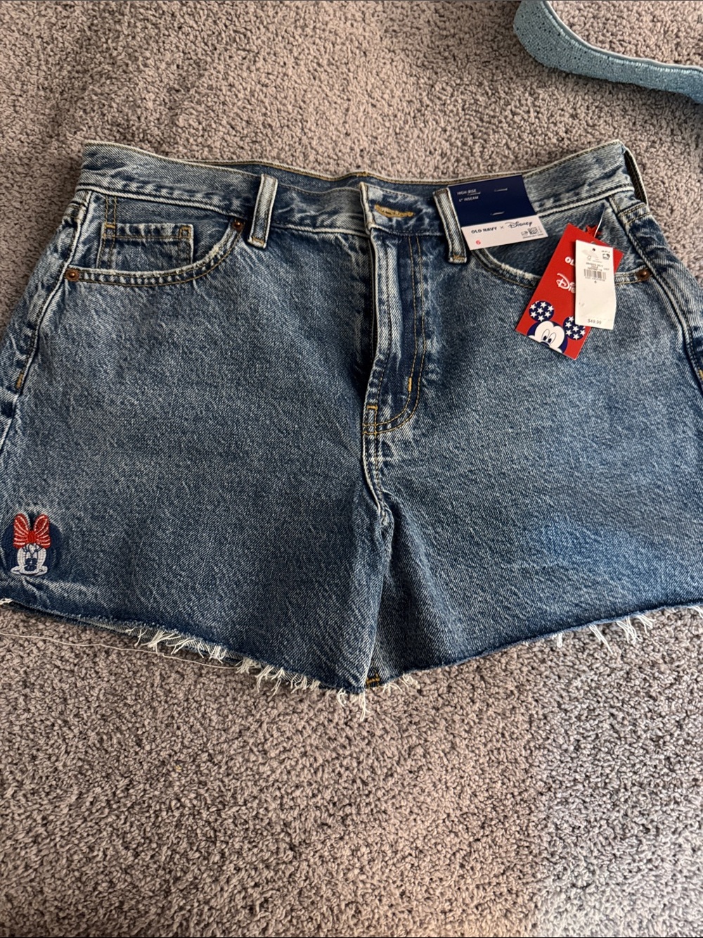 Disney Blue Denim Minnie Mouse Cutoff Shorts